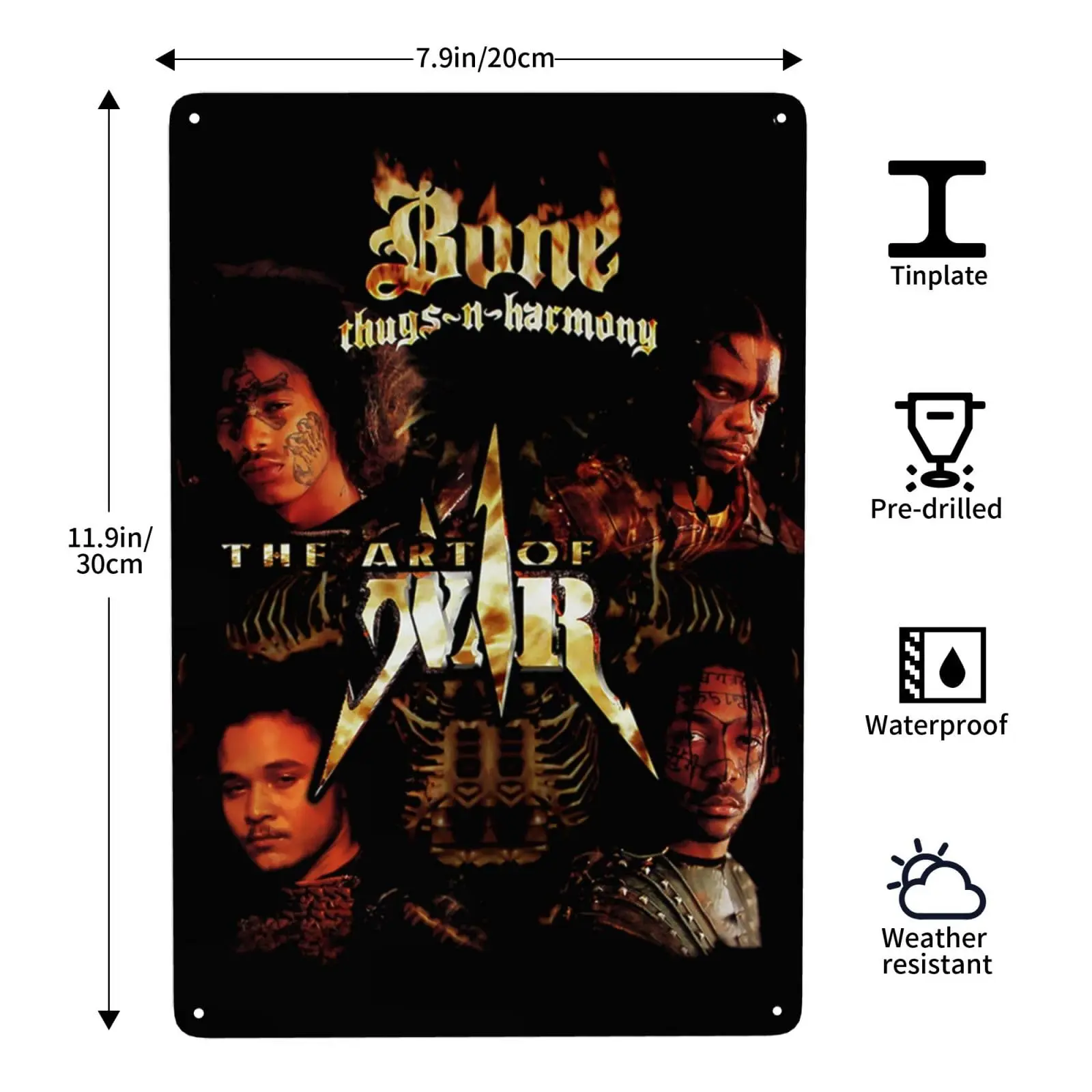 Bone Music Thugs N Harmony Band Metal Tin Sign Decor Poster Plaque for Home Garden Farmhouse Country Cafe and Pub Wall Decor 12