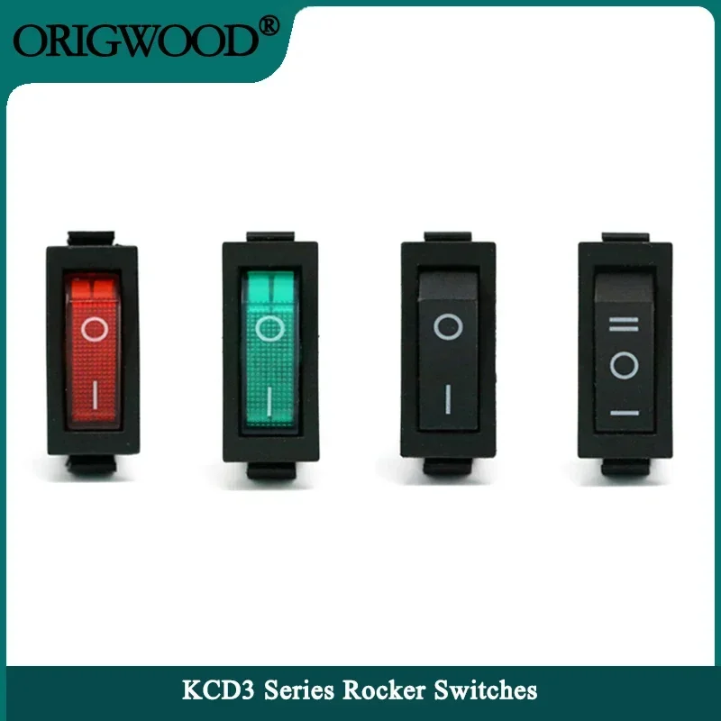 1/5/10pcs KCD3 Rocker Switch ON-OFF 2/3 Position 3 Pin Electrical Equipment  Light 16A 250V / 20A 125VAC Power Switches