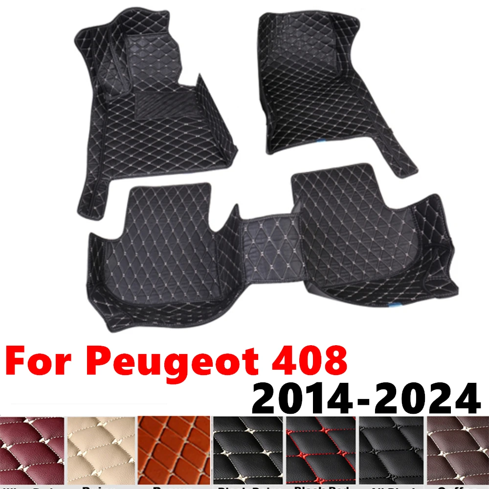 

Car Floor Mats For Peugeot 408 2024 2023 2022 2021-2014 Custom Fit Front & Rear Floor Liner Cover Foot Pads Interior Accessories