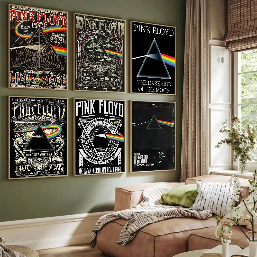Rock P-Pink F-Floyd Anime Posters Sticky Whitepaper Prints Posters Artwork Kawaii Room Decor