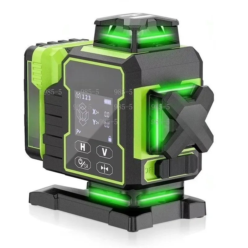 4D Grüner Laser-Nivellierer Huepar W04CG 16 Linien Elektrische Basis 360° °   Drehbare Motorisierte Basis mit Einstellbarer Helligkeit und Pulsmodus von Huepar
