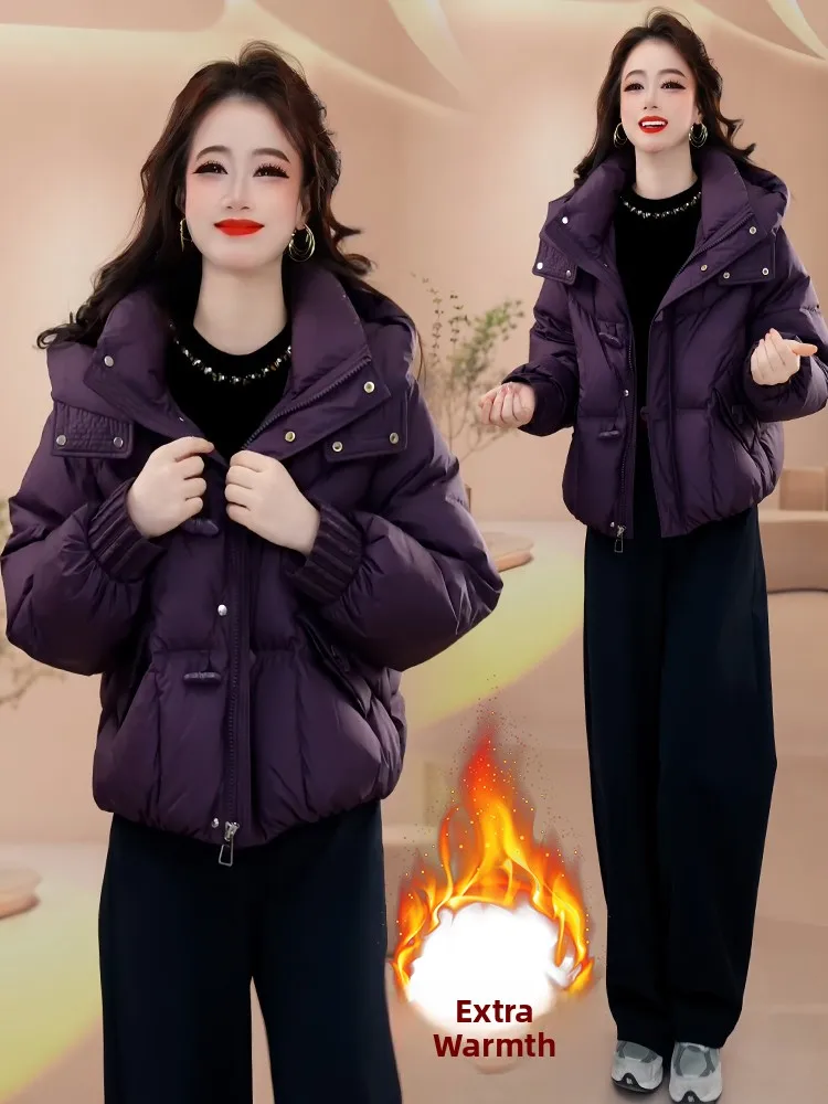 Koreański płaszcz zimowy Sle Thiened dla kobiet, wytrzymały, zapinany na zamek, ocieplany bawełną, ciepły, stylowy do dojazdów do pracy.