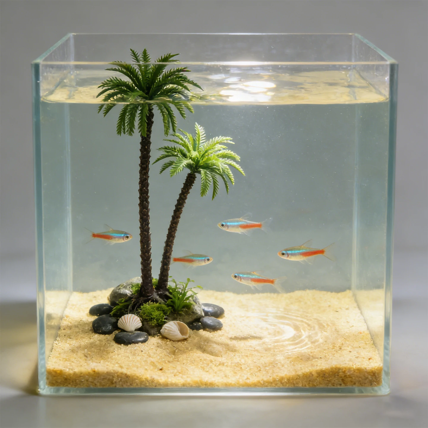 Palmera de coco en miniatura, modelo de 3-19CM, árboles tropicales, planta de selva tropical, mesa de arena DIY/playa/material de escena de decoración ferroviaria