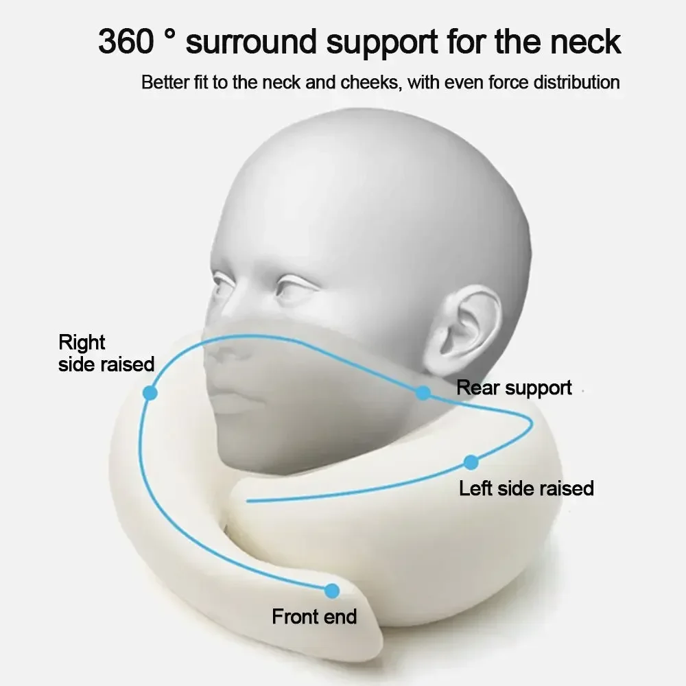 Portable U Shaped Memory Foam Pillow Neck Support Adjustable Head Rest Car Plane Cushion Camping Sleeping Travel Neck Pillow