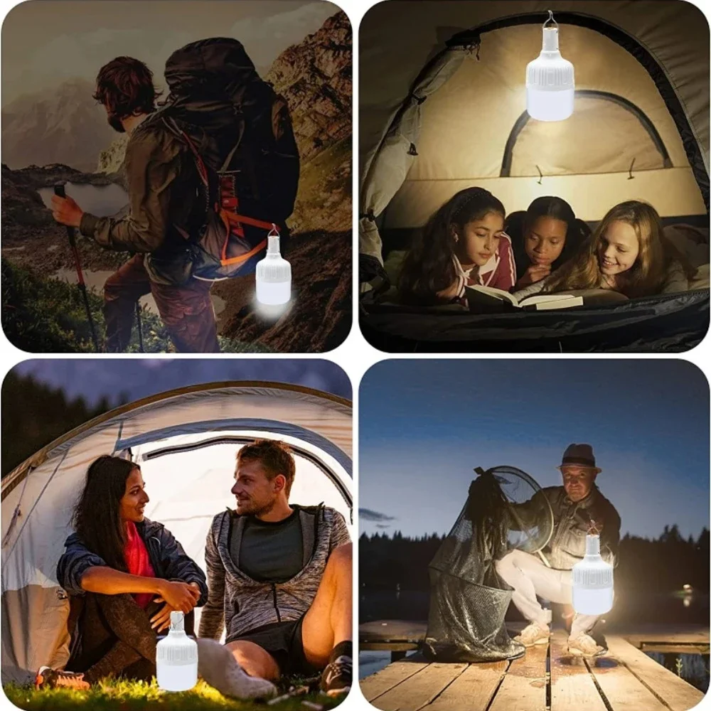 USB Rechargeable LED Emergency Light Portable Camping Light High Power Tents Lighting Flashlight Bulb BBQ Camping Night Light