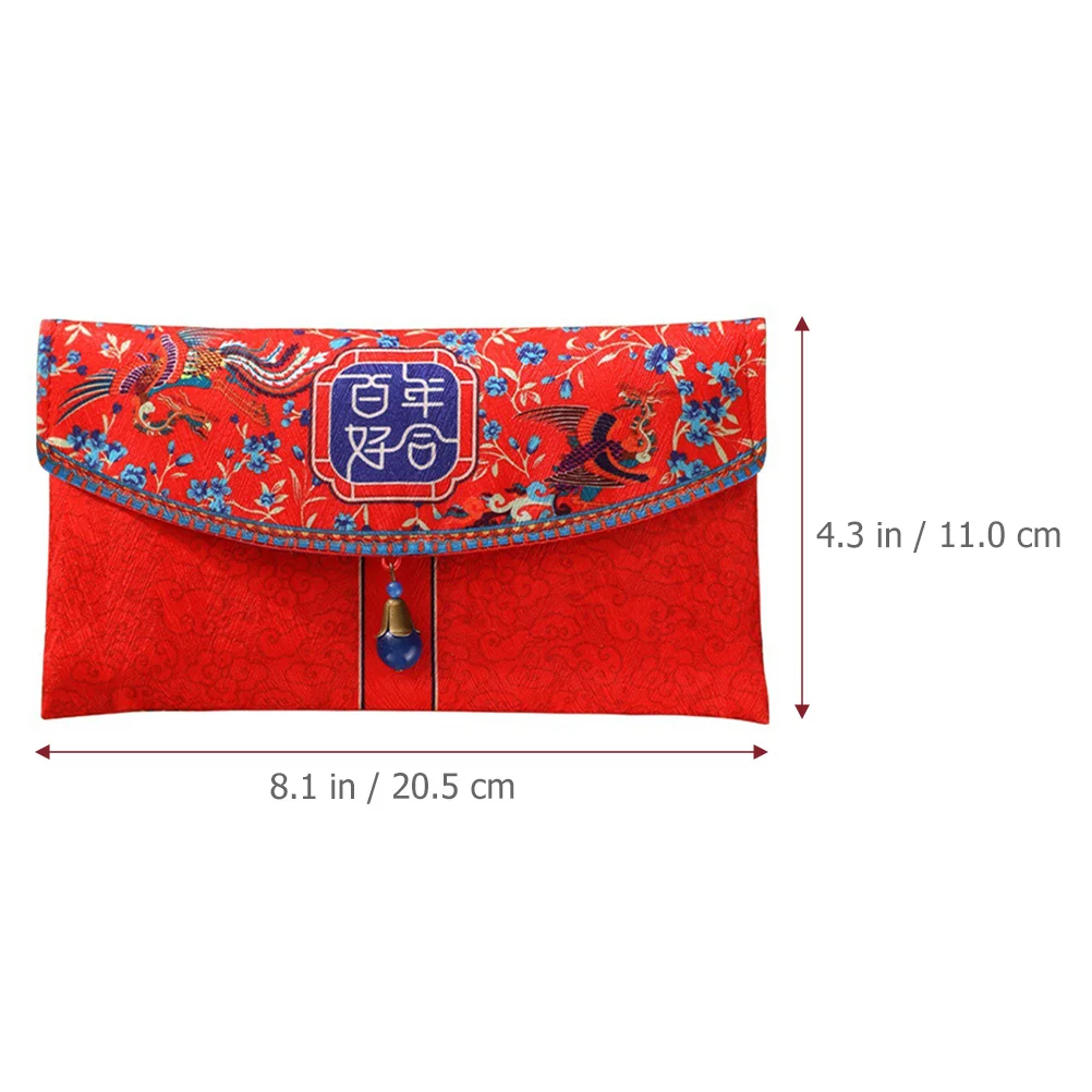 

Chinese Style Red Wedding Envelope Fabric Money Pocket Traditional Cash Holder Bridal Shower Gifts Chinese Money Envelopes