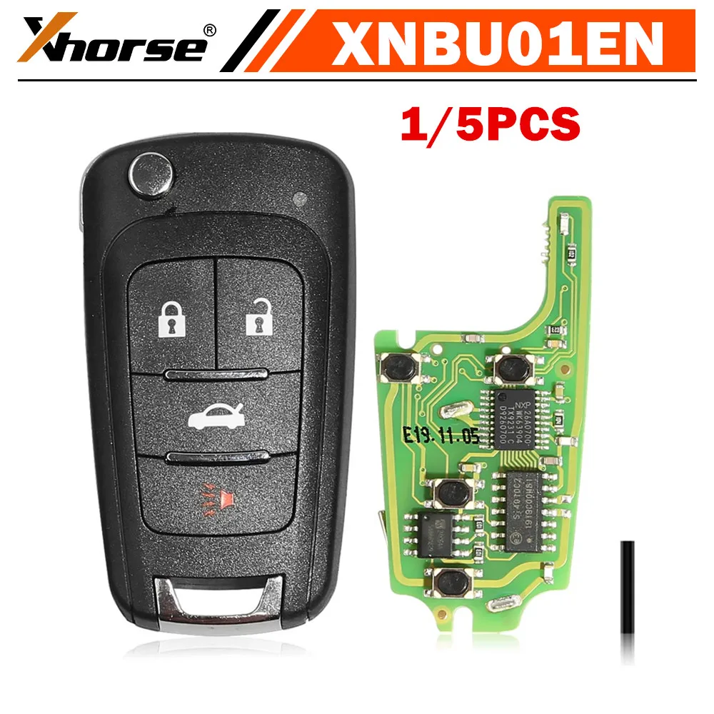 

1/5PCS XHORSE XNBU01EN VVDI for GM Flip Key Type Universal Remote Key 4 BUTTONS Remote Key