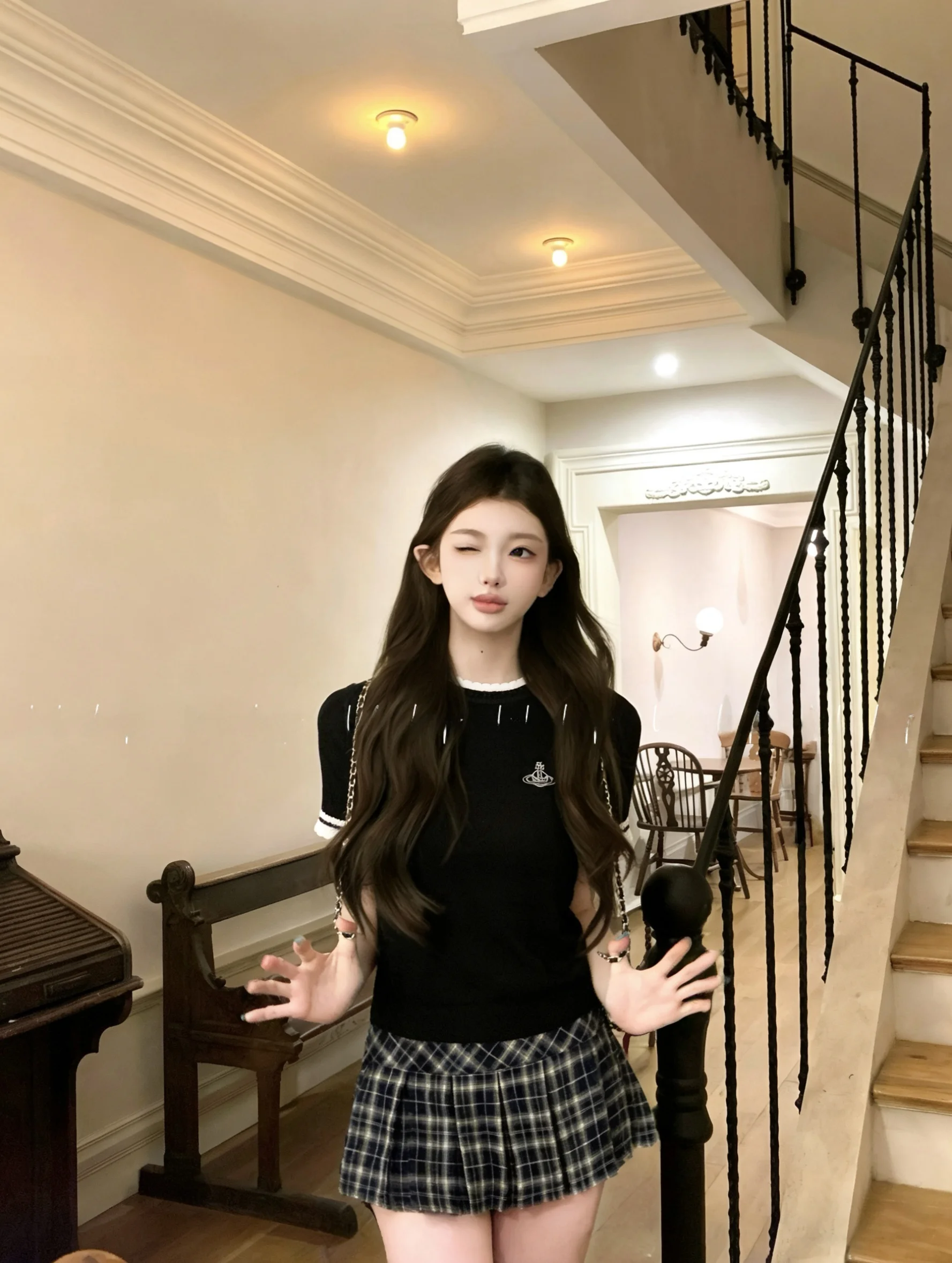

New Heavyweight High-Needle Embroidery Shoulder T-Shirt round Neck Color Block Lace Trim Slim Fit Short Sleeve Women's...