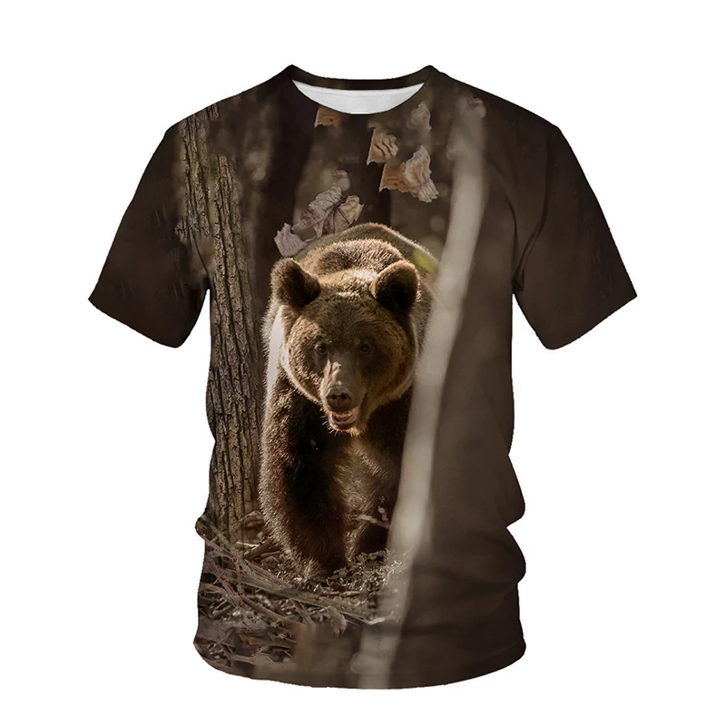 New Animal Camouflage Hunting 3D Print T-Shirts Men Women Summer Short Sleeve T Shirt Oversized Harajuku Tops Tees Kids Clothing