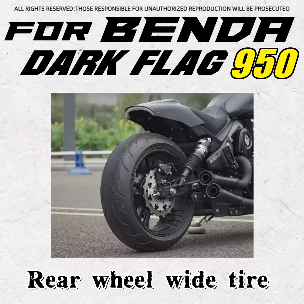 200mm Rear Wide Tire Tubeless Kit Assembly for BENDA Dark Flag 500 Dark Flag 950 Motorcycle