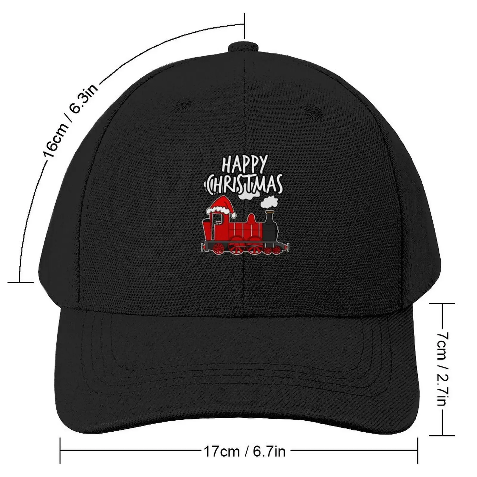 Happy Christmas Santa Hat Steam Train Rail Enthusiasts Baseball Cap Bobble Hat Trucker Hat Girl Men's