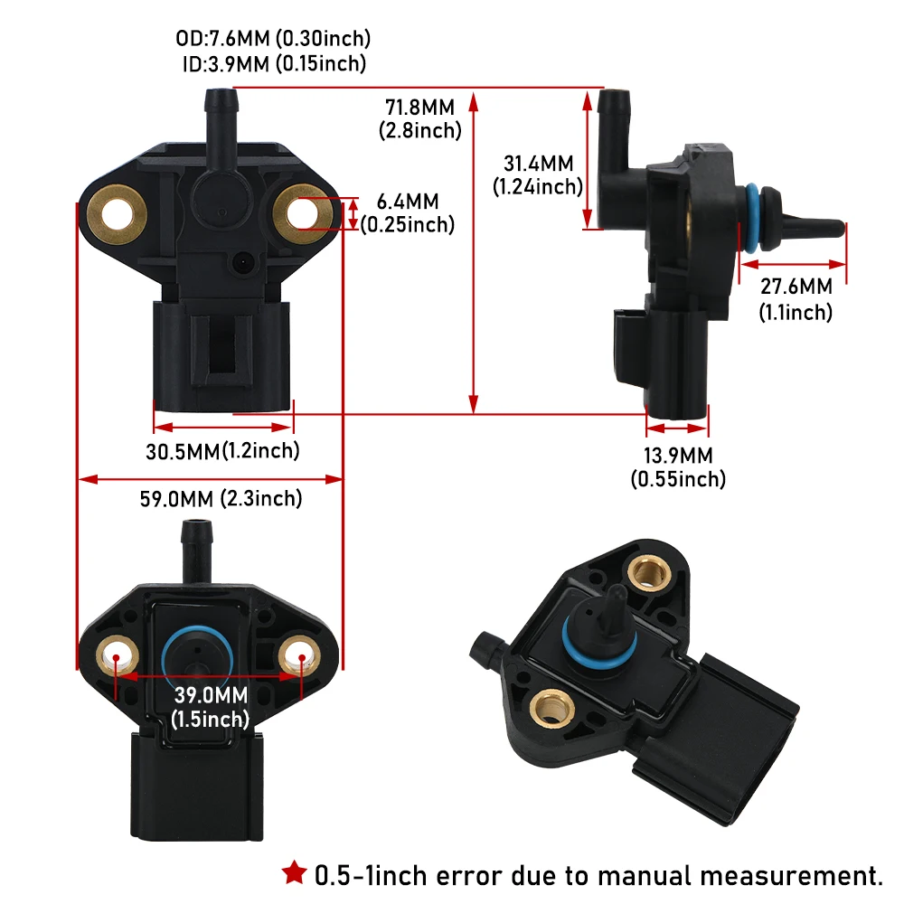 Sensor de presión del riel del inyector de combustible para Ford Escape Explorer Focus Maverick Mustang 2005 2008 2007 Crown Victoria 3F2E9G756AD