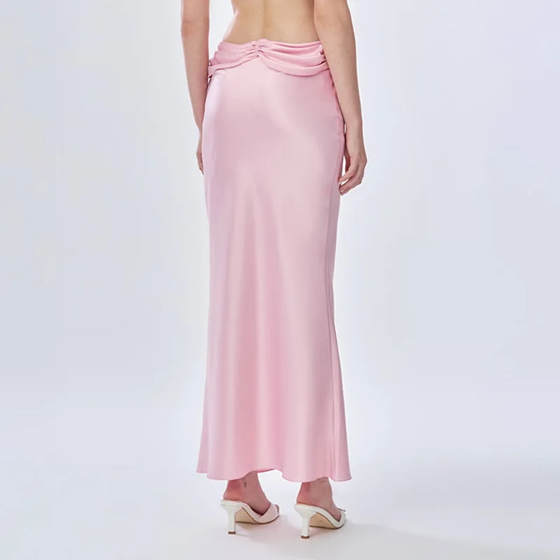 2023 Hot-Selling New Product Half-Length Sexy Hot Girl Temperament Slim Fit Bodycon Satin Long Mermaid Skirt