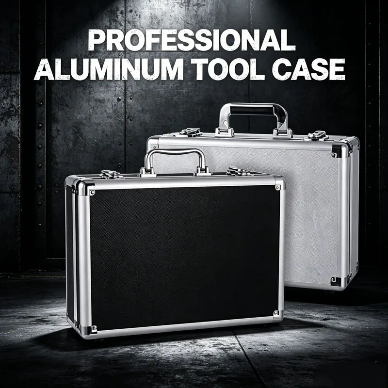 Durable Aluminum Hard Tool Box Waterproof Portable Organizer Large Space Toolbox For Warehouse Garage Household Car Use