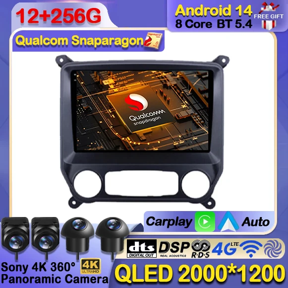

Android 14 Car Radio For Chevrolet Silverado 3 GMTK2 2014 2015 2016 2017 2018 Carplay Auto Multimedia Player Stereo DSP WIFI 4G