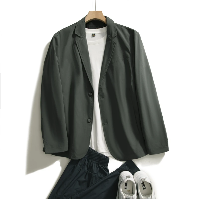 

Мужской повседневный деловой пиджак высокого качества, ODM, классический крой, на двух пуговицах, однобортный, без разрезов на спине