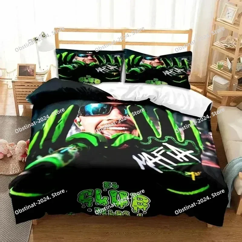 패션 페르크소 페이드 래퍼 침구 세트 프린트 베드 세트 베개 커버 포함 침대 이불 커버 부드러운 싱글 더블 퀸 슈퍼 킹 사이즈