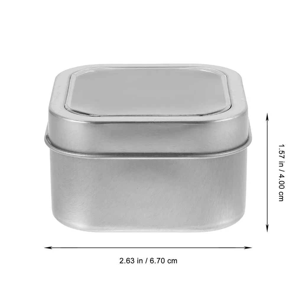 9Pcs Clear-View Tinplate Storage Containers – Small Square Metal Boxes for Candies, Candles, Jewelry & Office Supplies (120ml)