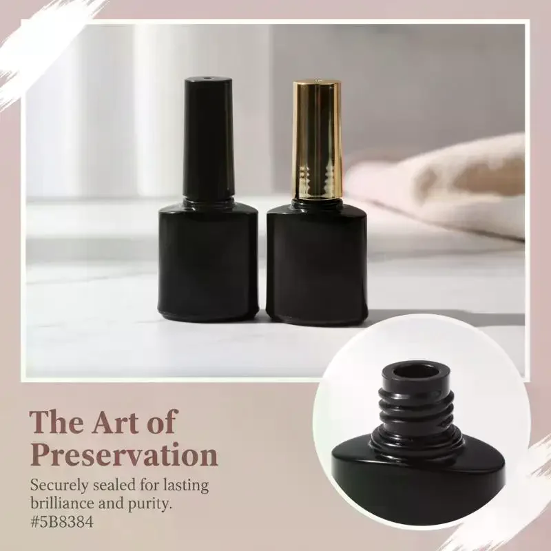 5ML Empty Nail Polish Bottles with Brush: Refillable Cosmetic Containers for DIY Home Nail Art, Salon Gel Storage