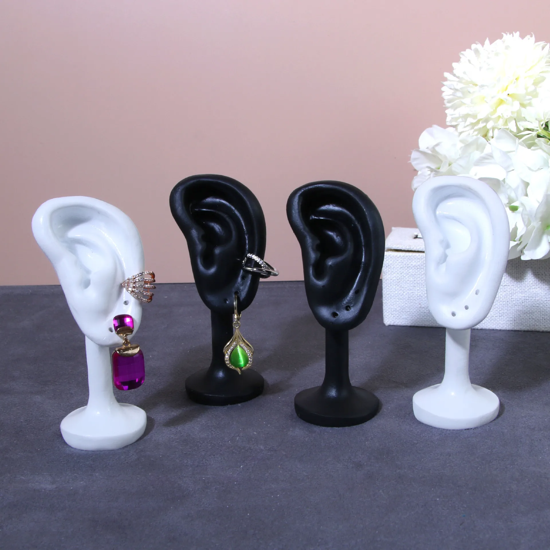 Resin Portable Earring Display Stand Jewelry Rack Ear Shaped Ear Studs Organizer Holder Rack for Earrings Earrings Display Tool