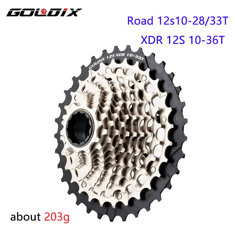 

GOLDIX road 12 speed cassette xdr 28t 33t 36t k7 steel cnc light transmission for road electronics r9270 r8170 bike Freewheel