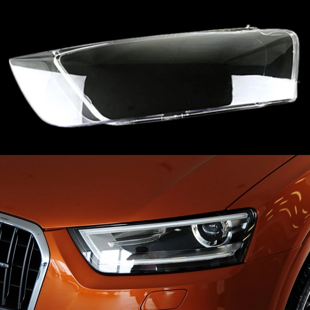 

For Audi Q3 2010-2015 Front Headlight Cover Transparent Shade Lamp Headlamp Shell Plexiglass