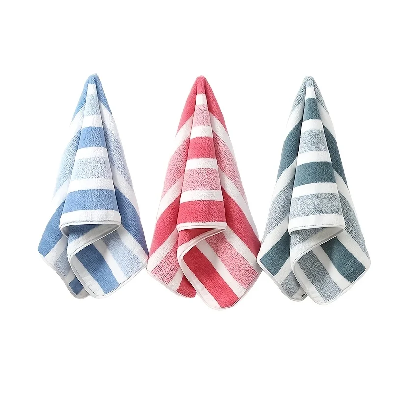 2-Piece Striped Towel & Washcloth Set | Ultra-Soft, Quick-Drying Microfiber | Highly Absorbent