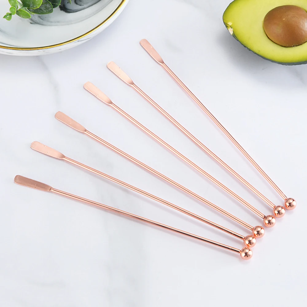 6Pcs 304 Stainless Steel Cocktail Picks Fruit Sticks Toothpicks for Party Bar Tools Drink Stirring Sticks Martini Picks Party