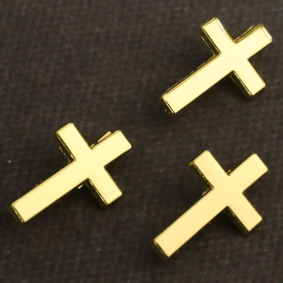 Diyalo 10 Stück 2 Farben religiöse Kreuznadeln Broschen Kirche Gebet Gruppe Andenken Schmuck Sakramente Taufe Konfirmation Geschenke – Detail 3