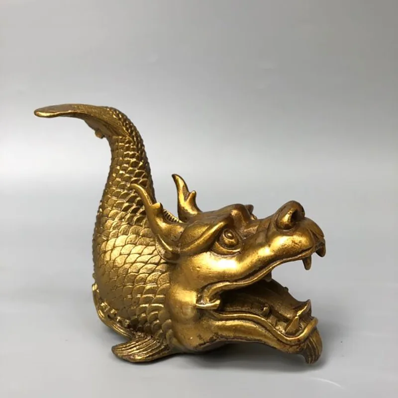 Exquisitely Crafted Home Living Room Decoration Brass Animal Arowana Ornament Craft Gift