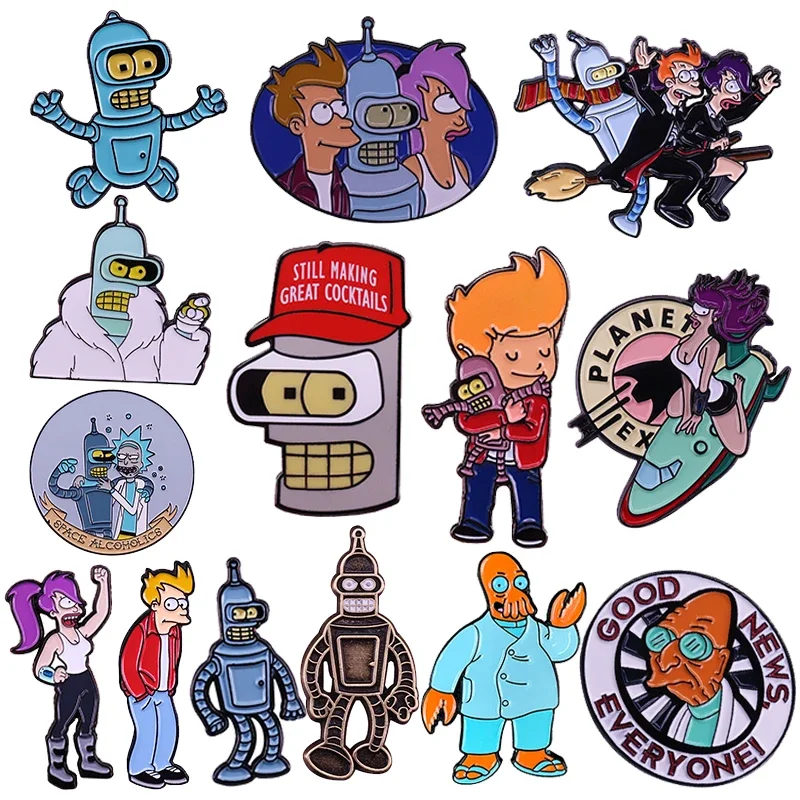 

Futuram-a Robot Bender Enamel Pin TV Series Animation of Comedy Character Brooch