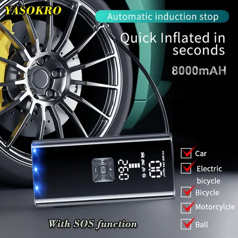 8000mAh 자동차 공기 압축기 12V 150PSI 오토바이 자전거 자동차 타이어 공에 대 한 전기 무선 휴대용 타이어 팽창기 펌프
