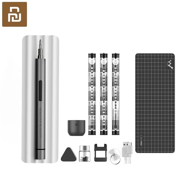 Wowstick 1F Precision Screwdriver Manual Electric Rechargeable Lithium Power Screw Driver with LED Light 64in1 Kit