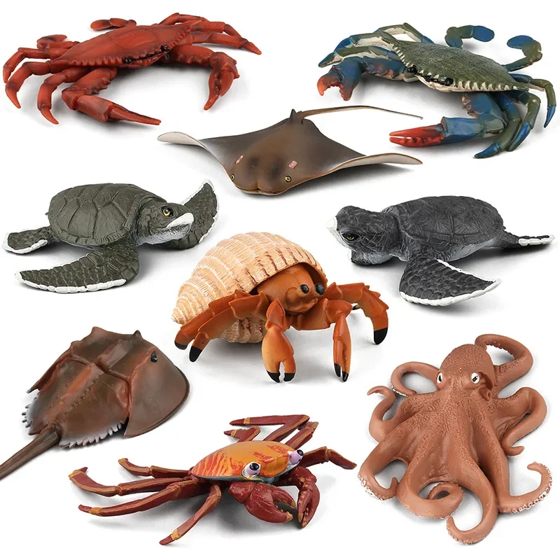 Realistic Animal Toy Model Fish Figure Marine Animal Figure Crab Lobster Octopus Figure Home/office Decoration Collectible Toy