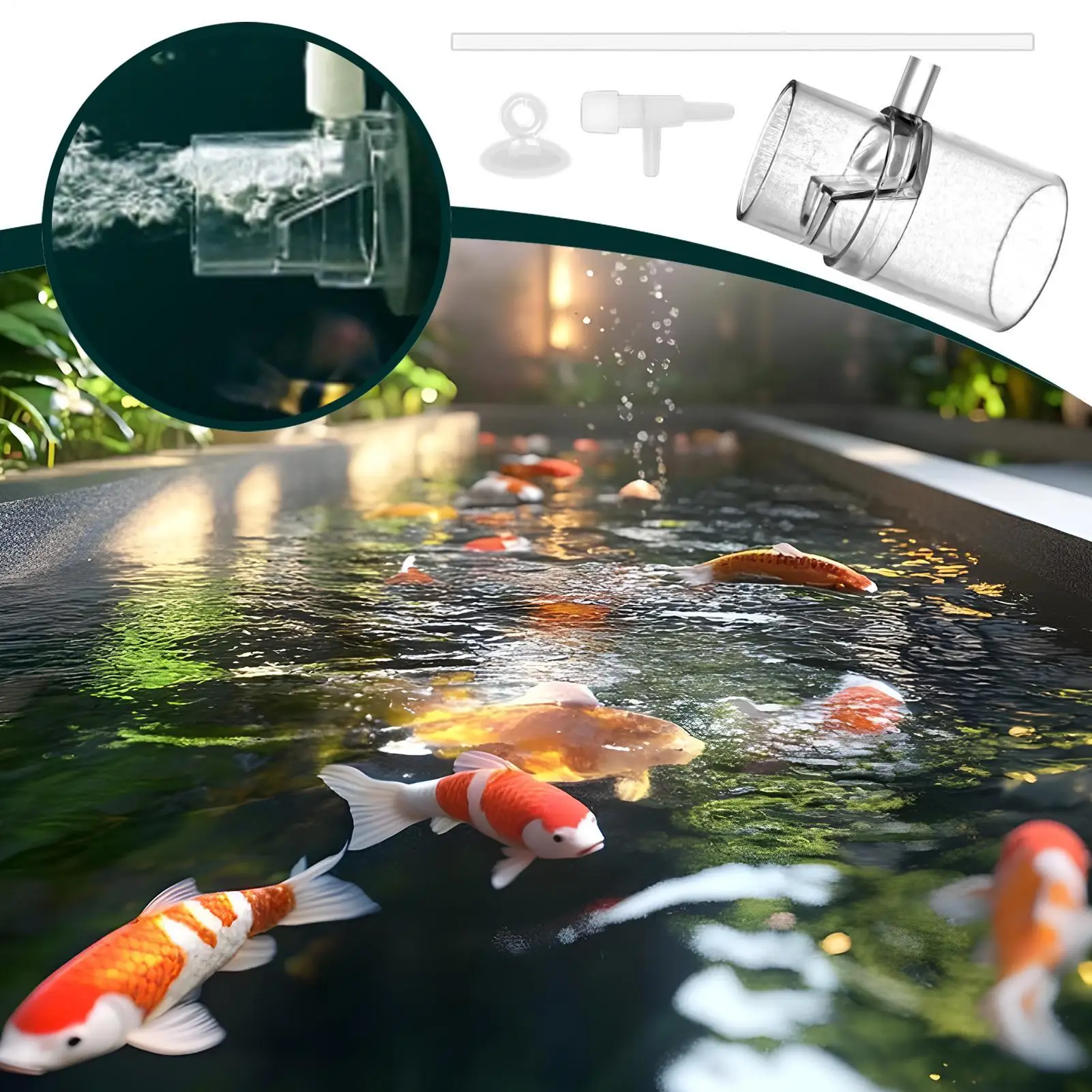 PVC Clear Aquarium Fish Tank Oxygen-Enhancing Water Pump Filter Outlet Nozzle Increasing Oxygen Air Aquarium Accessories