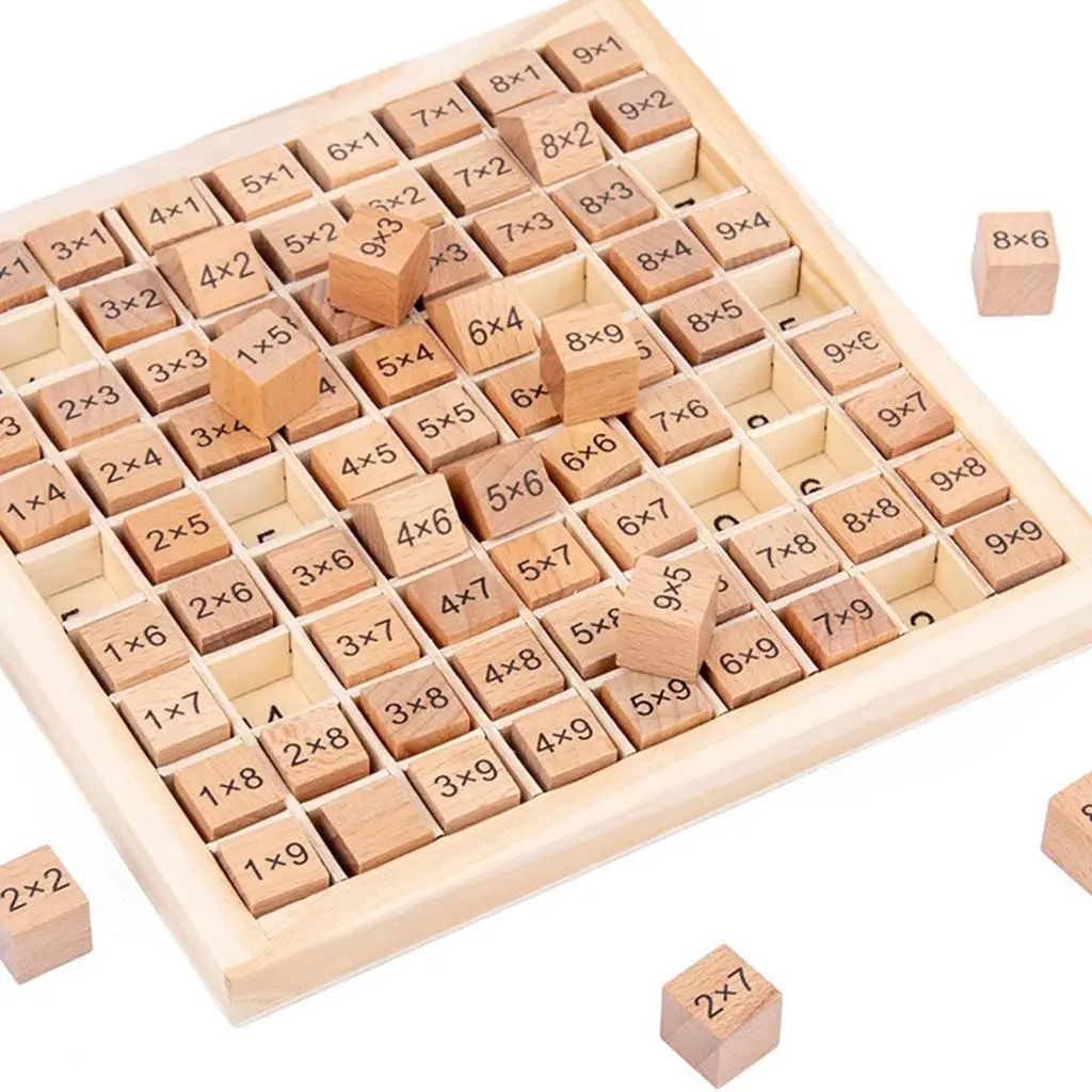 Montessori Educational Wooden Toys for Kids Children Toddlers Toys 9x9 Multiplication Table Math Arithmetic Teaching Aids