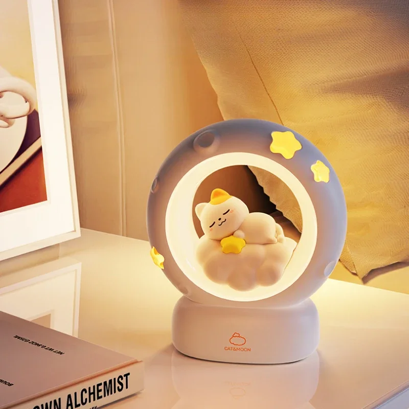 Nice Cute Rechargeable Night Lights Children's Room Atmosphere Decor Light Boys Girls Gifts Desktop Ornaments