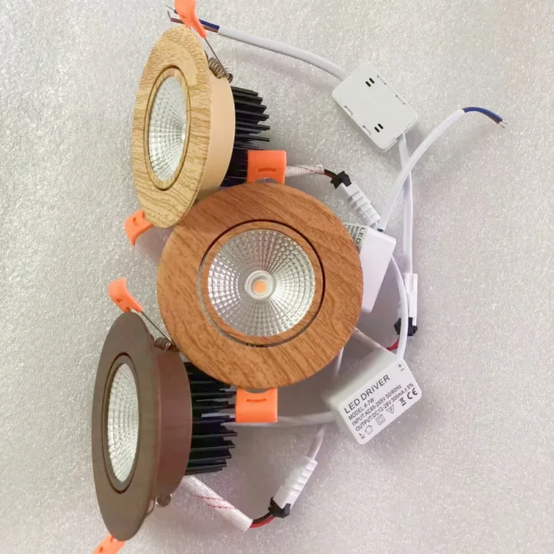 5W 7W 9W Dimmable CRI95 Decor Wooden Led Downlight For Living Room Kitchen Hall Interior Loft Embedded Spot Lamp Fixtures