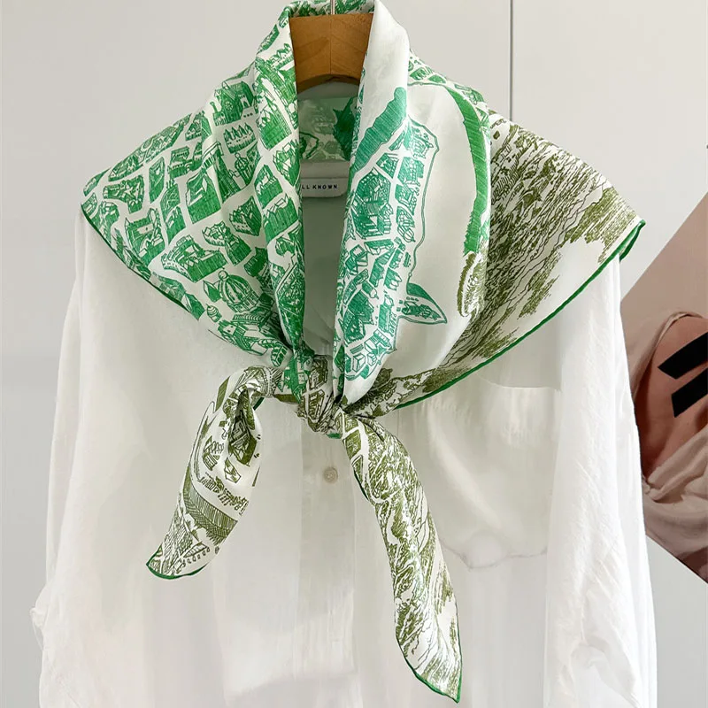 

2026 Spring 100% Silk Scarf Shawl 90x90CM