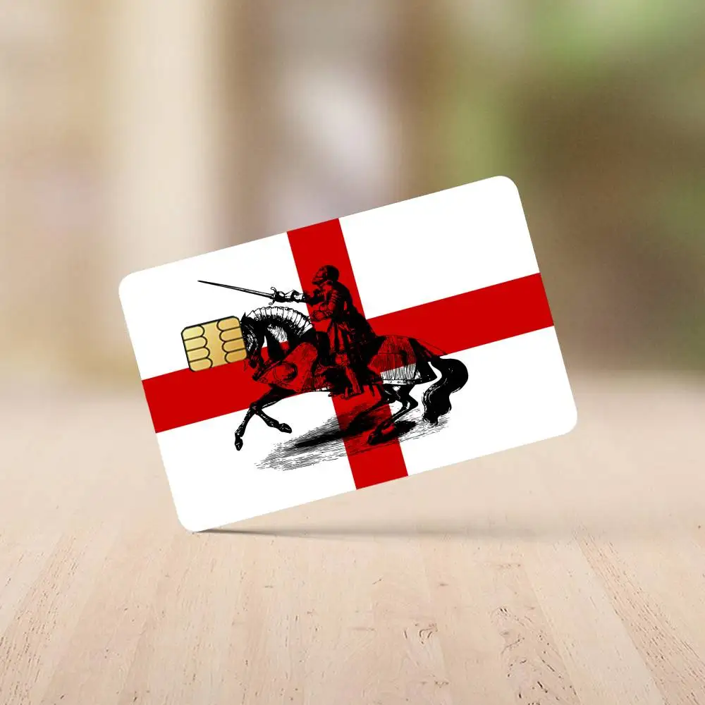 ملصقات بطاقات الائتمان من فليج ريد كروس إنجلترا لحماية ديكور الخصم البنك 4 قطع مضادة للخدش ومقاومة للماء