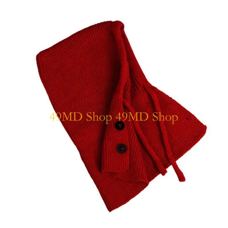 49MD Warm Integrated Scarf Hat Winter Addition Ear Neck Cover Kids Adult Use