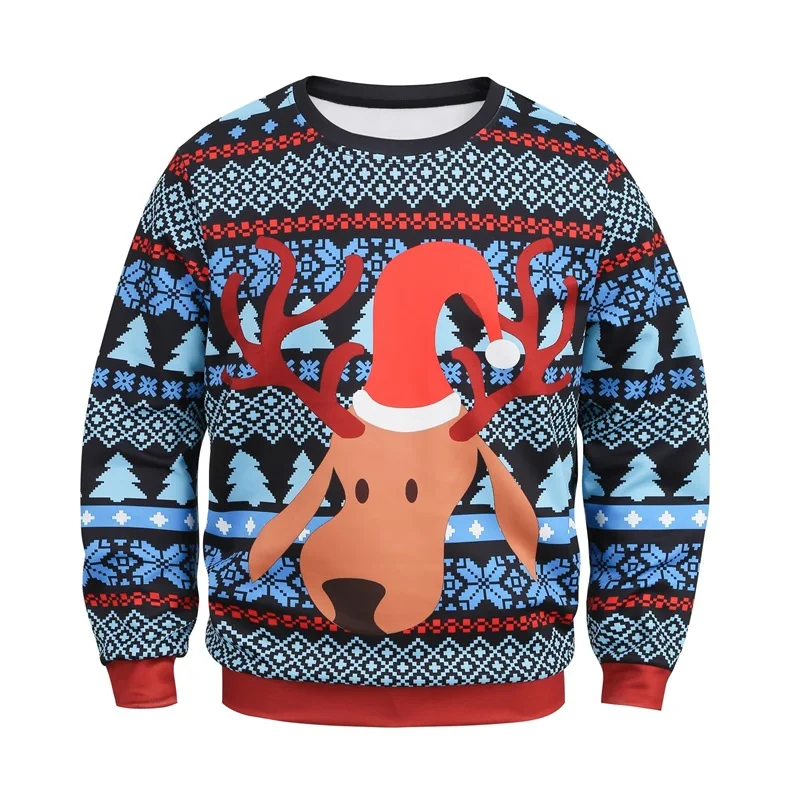 ثلاثية الأبعاد مطبوعة الزنجبيل رجل الجرافيك س الرقبة هوديس الأزياء الإبداعية تصميم طويل الأكمام البلوفرات الخريف الشتاء بلوزات غير رسمية