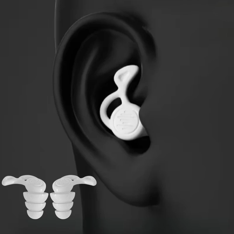 1/2 Pairs Professional 3-Layer Noise Canceling Earplugs, Ultra Soft Silicone for Sleeping Swimming & Work, Reusable & Waterproof