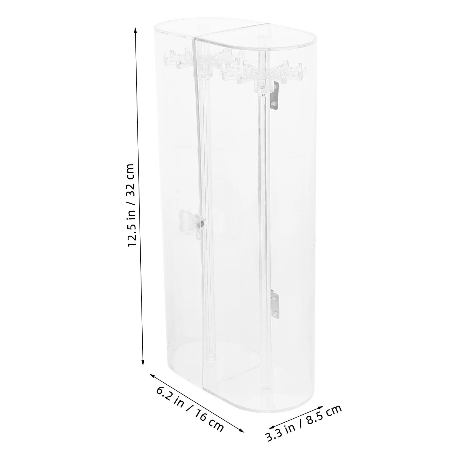 الدورية صندوق مجوهرات شفاف قلادة المنظم حامل حامل مجوهرات صغير عرض حالة سوار المنظم قلادة الوقوف