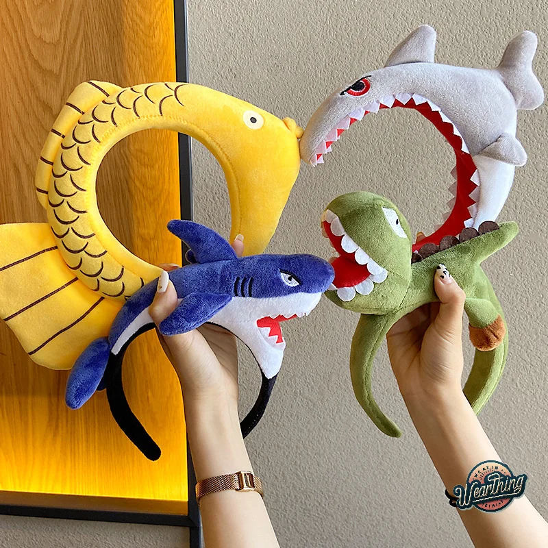 

Lovely Hair Hoop Animal Accessories Party Headwear Hairhoop Shark Dinosaur Cartoon Hair Clip