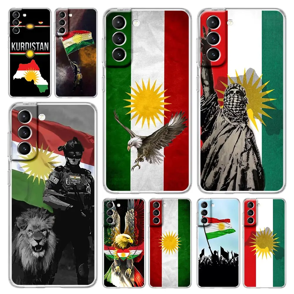 

K-Kurdistan Flag Phone Case For Samsung Galaxy S25 S24 Plus S23 FE S22 S21 S20 Ultra 5G S10 S10E Soft Clear Cover