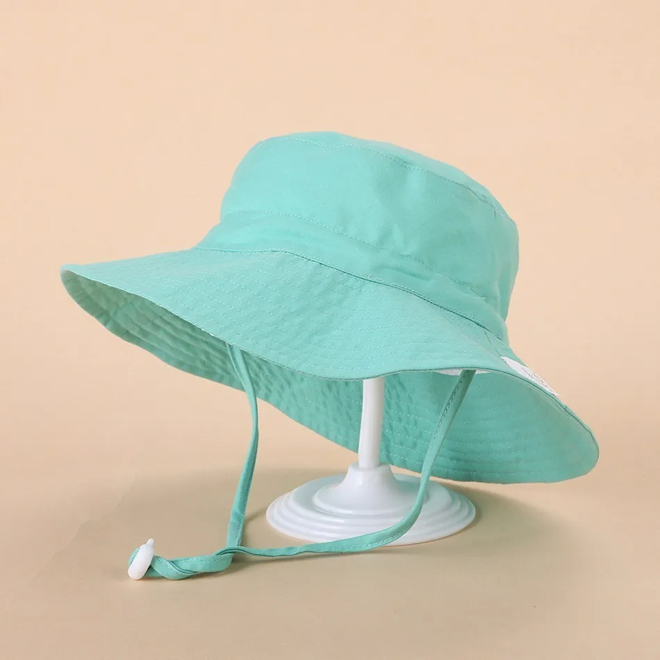 Children Hat Toddler Boys Girls Summer Cartoon Panama Sun Hat Baby Beach Fisherman Bucket Hat Kids Ear Cover Caps 0-8 Years