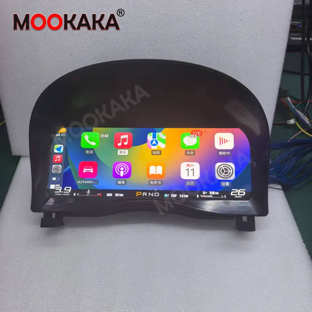 

Car Speedometer Dashboard For Toyota Vellfire Alphard 20 30 Series 2008-2023 LCD Digital Cluster Instrument Panel Carplay Navi