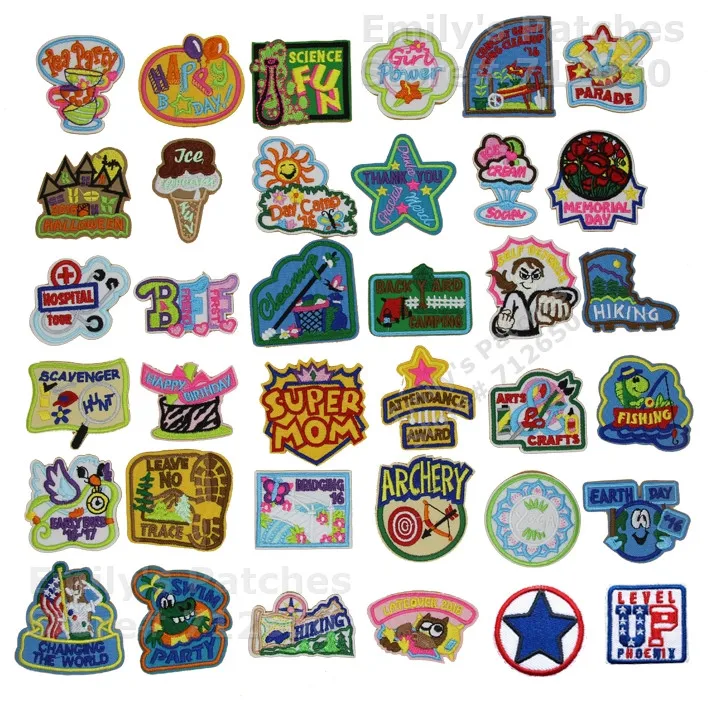 2022 New Arrival 10 Pcs Kindergarten Series Embroidered Cartoon Patch Kids' Iron On Motif Applique Fabric Cloth Accessory Link 1