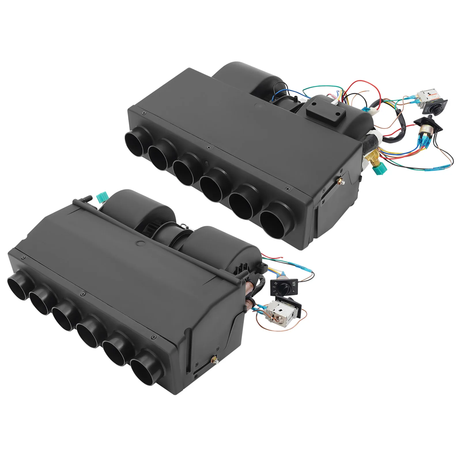 مبخر تيار متردد ساخن/بارد 6 فتحات 12 فولت/24 فولت 3 سرعات للشاحنات ومركبات البناء الزراعية